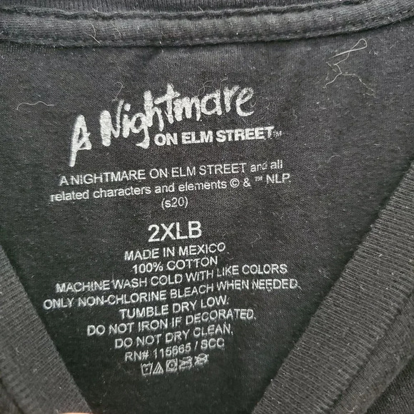 Nightmare on Elm‎ Street Men's Big & Tall Don't Fall Asleep Neon Tee Size 2XLB - Picture 3 of 4
